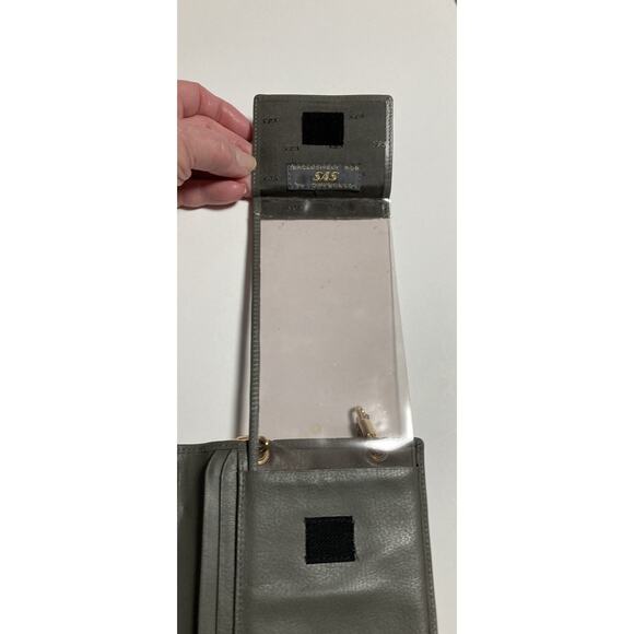 Vtg Womens Large SAS Faux Leather Travel Wallet Crossbody Purse Green Gray NOS - Picture 12 of 14